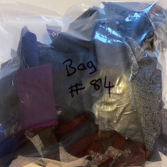A Small Bundle Bag of Dark Colored Cotton Fabric Material Scraps Quilting Sewing - Picture 3 of 3